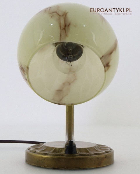 mała lampa art deco francuska mosiądz