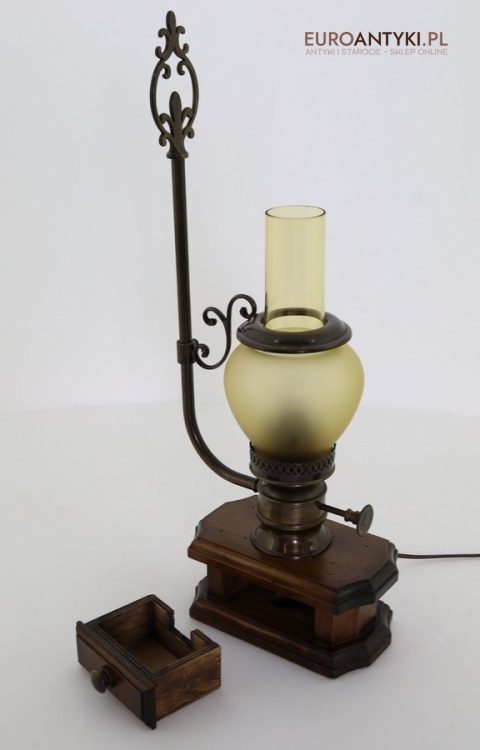 stołowa lampa stołowa z kloszem żółtym vintage