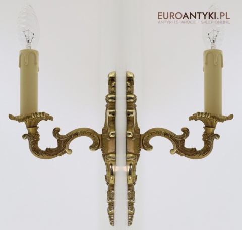 kinkiety rococo mosiężne vintage