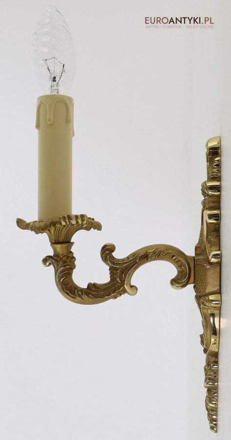 mosiężny kinkiet rococo antyczny