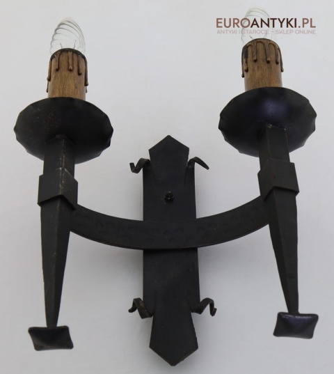 rycerski kinkiet retro dwupłomienny