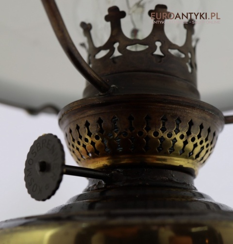 lampa stołowa opal szkło i mosiądz