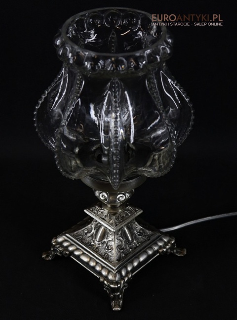 barokowa lampka srebrna