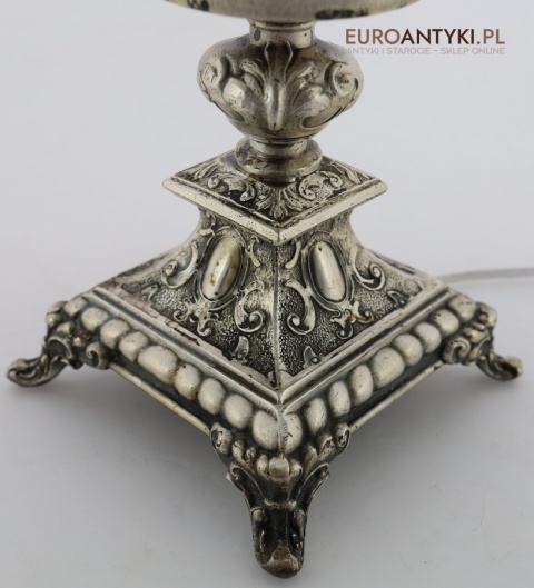 lampka stołowa stare srebro galwanizowane odlewy