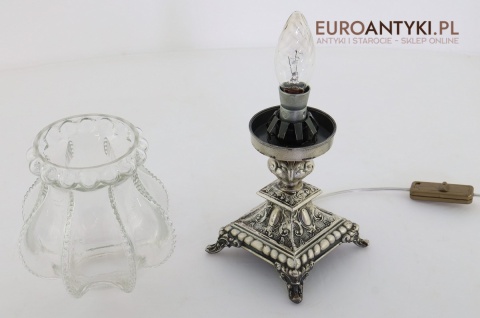 lampka stołowa retro z ornamentami i reliefem