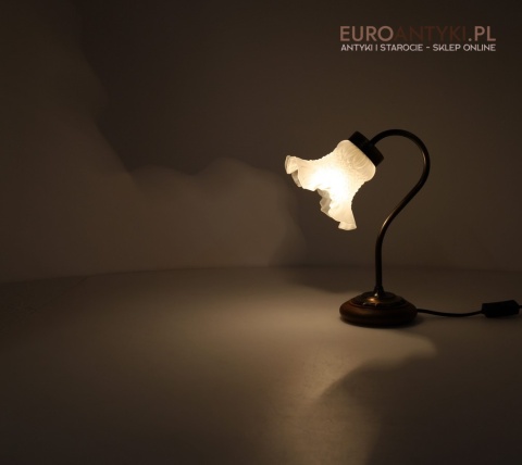 klasyczna lampka stołowa z mosiądzu i drewna