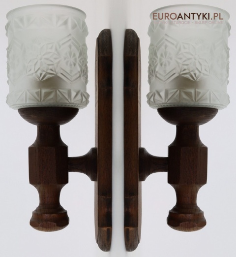 komplet dwóch kinkietów ściennych vintage
