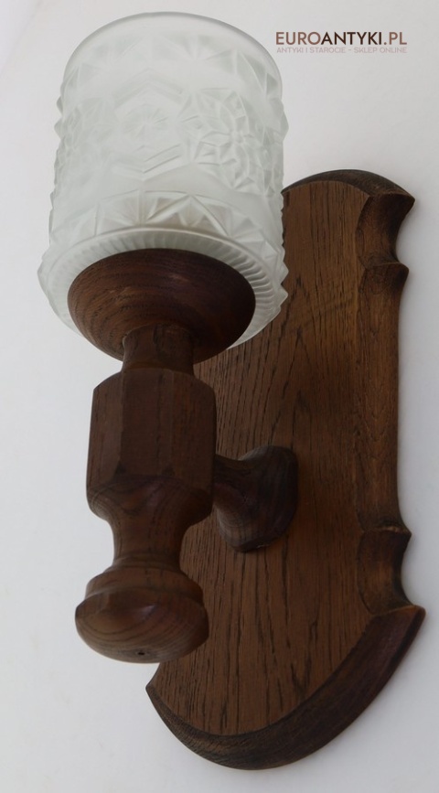 oświetlenie ścienne vintage dąb szkło