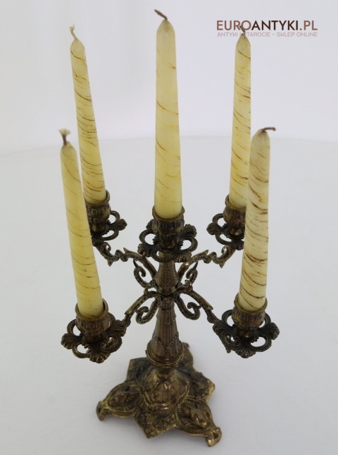 neorokoko świecznik mosiądz dekor vintage