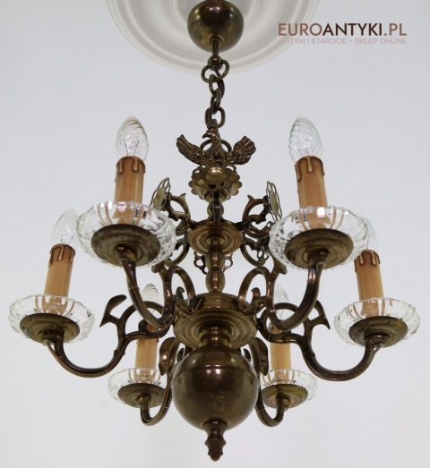 antyczny żyrandol mosiężny, księstwo warszawskie