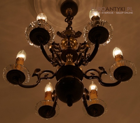 antyczne oświetlenie sufitowe z orłem, księstwo warszawskie