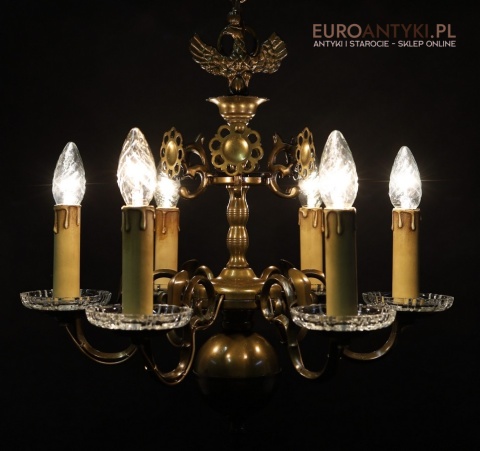 żyrandol z odlewów mosiądzu, księstwo warszawskie