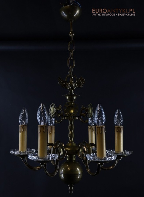 patriotyczny żyrandol antyczny z epoki, księstwo warszawskie