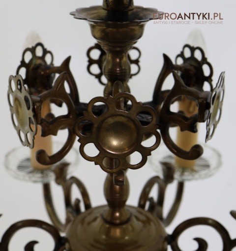 antyczny żyrandol z patyną i znakami starości, księstwo warszawskie