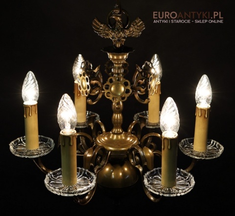 żyrandol z kryształowymi talerzykami pod gilzami, księstwo warszawskie