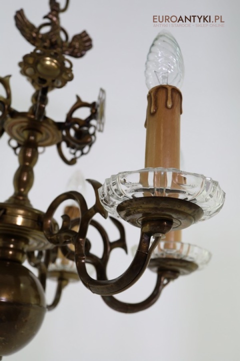 żyrandol mosiądz i kryształ, księstwo warszawskie