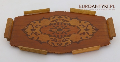 stylowa taca drewniana vintage