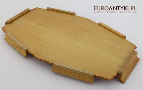 klasyczna taca drewniana z epoki