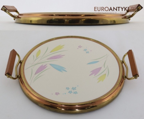 taca mosiężna vintage z epoki