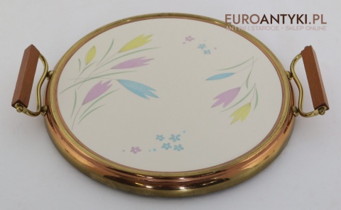 stylowa taca vintage mosiądz