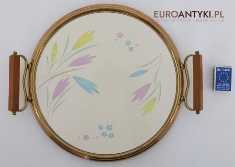 kolekcjonerska taca mosiężna retro