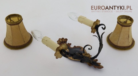 kinkiet retro rękodzieło z abażurami