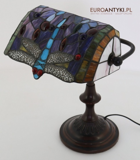 bankierska lampa tiffany z ważką retro
