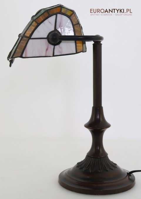 lampa bankierska tiffany z ważką retro