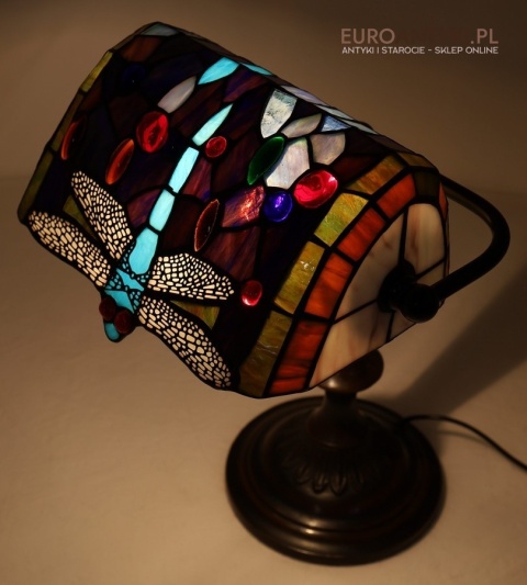 stylowa lampa bankierska tiffany retro