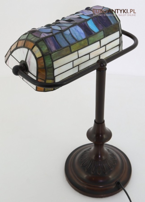 unikatowa lampa bankierska tiffany vintage