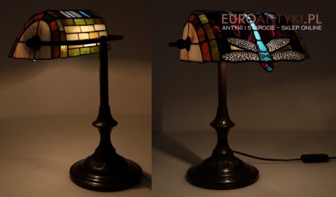 lampy bankierskie witrażowe antyczne