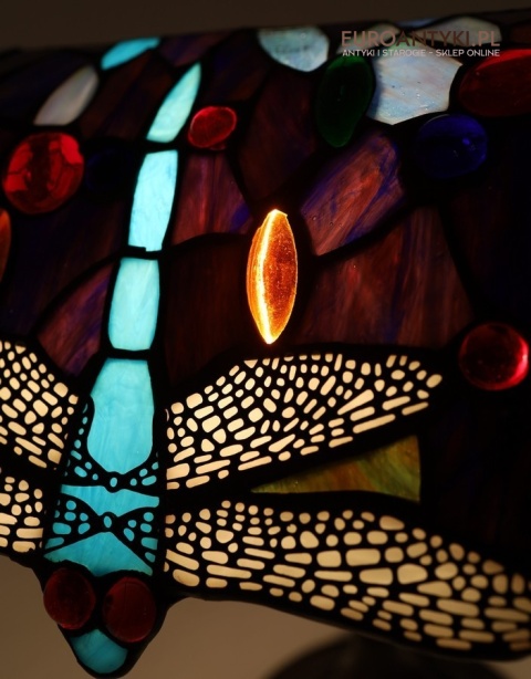 lampa bankierska witrażowa retro z epoki