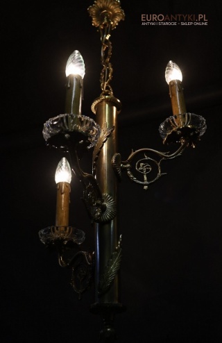 Unikatowy żyrandol eklektyczny z połowy XX wieku – dekoracyjne oświetlenie retro