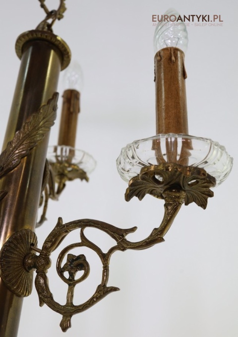 antyk dekoracyjny żyrandol z mosiądzu