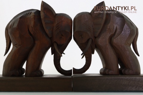 dekoracyjne podpórki kolonialne drewniane słonie