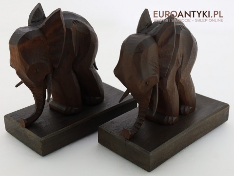 podpórki na książki antyczne kolonialne słonie