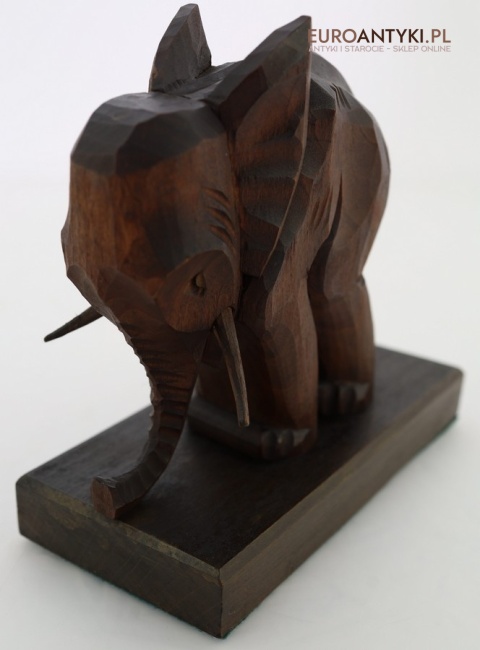 drewniane dekoracje słonie kolonialne vintage