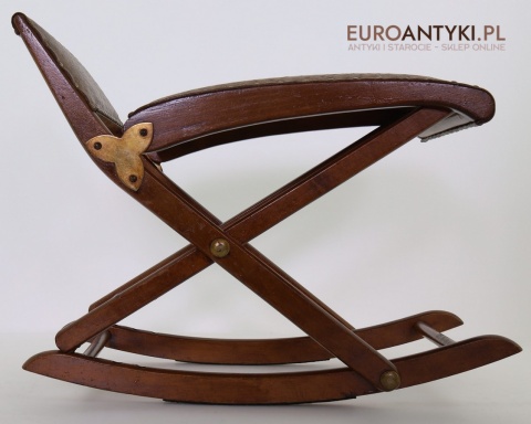 antyczny podnóżek drewniany