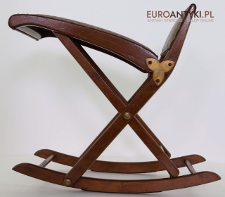 Vintage regulowany podnóżek z epoki – stylowy mebel retro z Francji