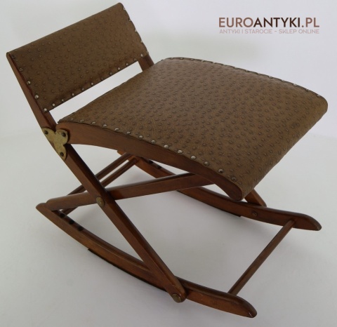 składany podnóżek retro drewniany