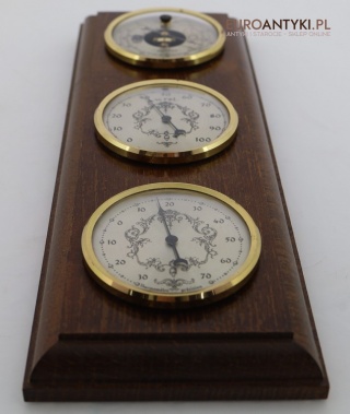 Rustykalna francuska stacja pogody retro – barometr, higrometr, termometr vintage