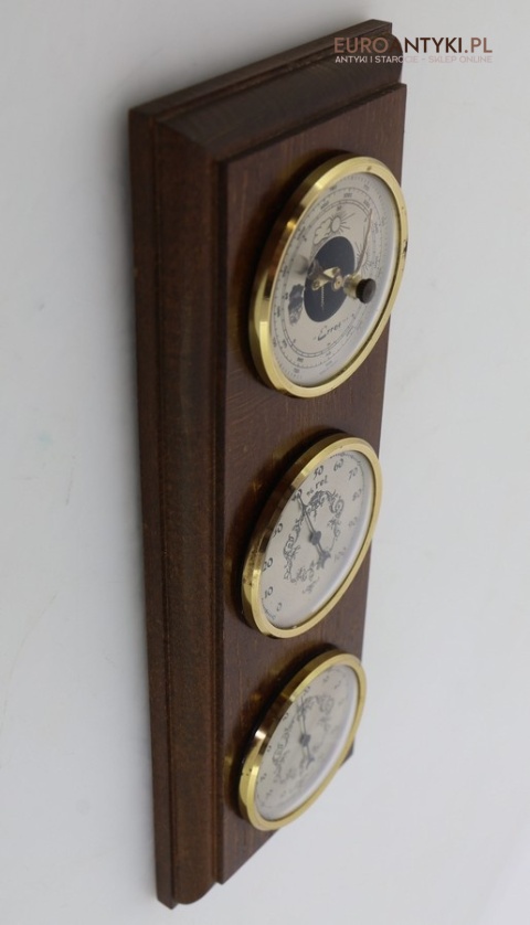 stacja pogody drewniana vintage