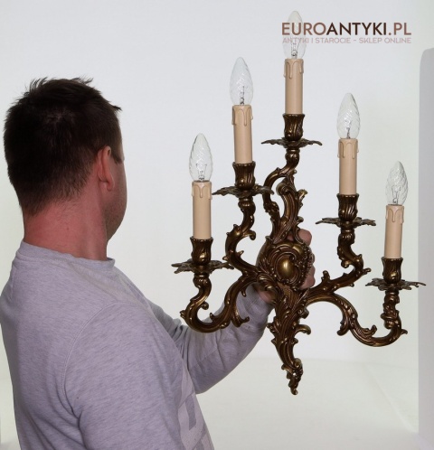 wielkie kinkiety rokoko vintage z epoki