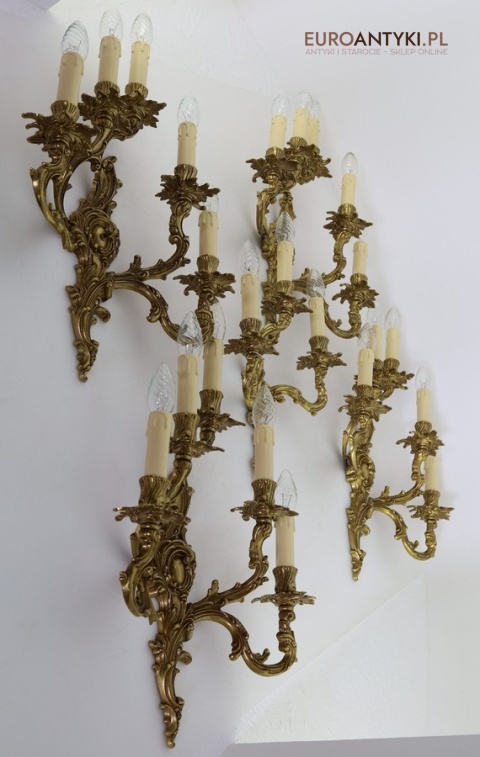 kinkiety barokowe z brązu