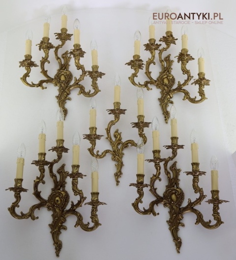 duże kinkiety barokowe ornament akantowy