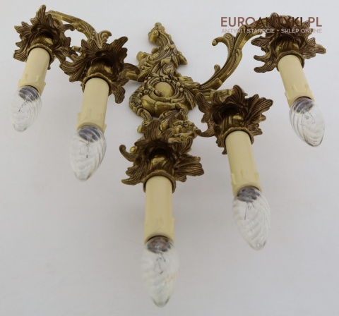 xxl kinkiety z epoki pałacowe brązowe odlewy