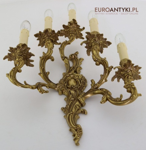 pałacowe barokowe kinkiety z brązu