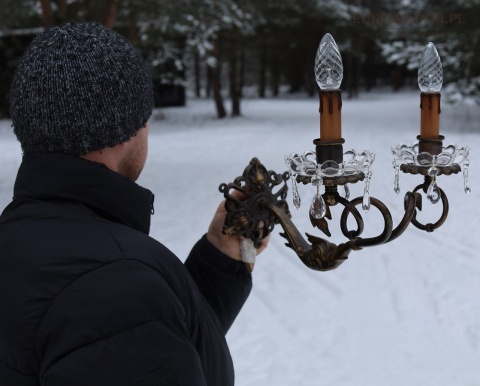 duże kinkiety retro vintage francja lata 20 30