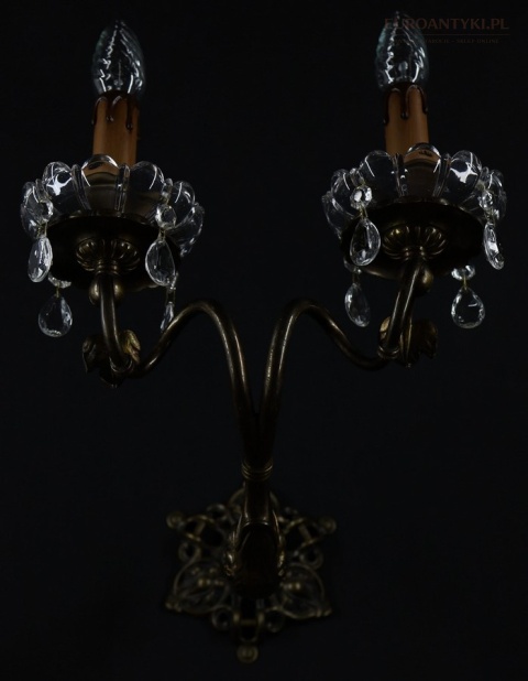 kinkiety z kryształowymi zawieszkami 4 szt na talerzyk