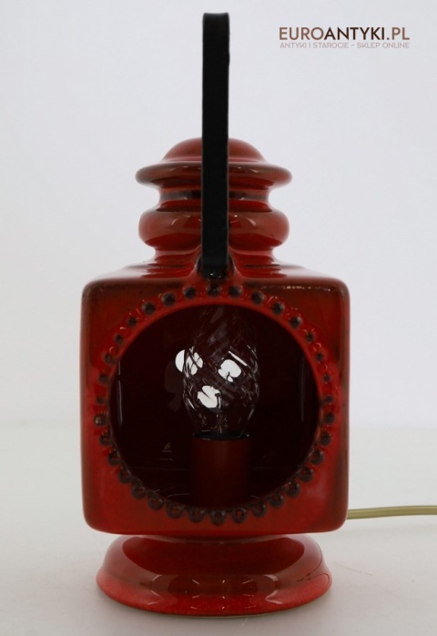 CERAMICZNA lampa stołowa vintage w stylu lampy kolejowej